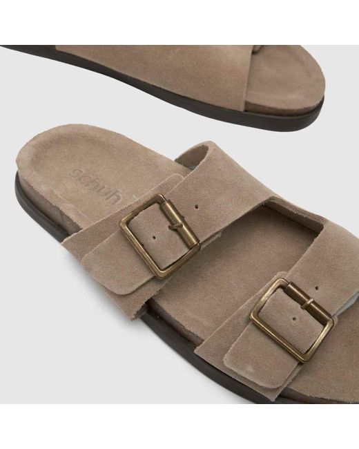 Schuh Brown Santiago Buckle Sandals In for men