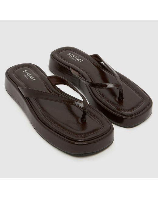 SIMMI Brown Kimmie Platform Flip Sandals