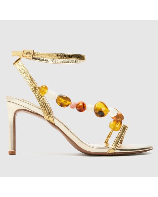 Schuh Metallic Suzette Beaded High Heels