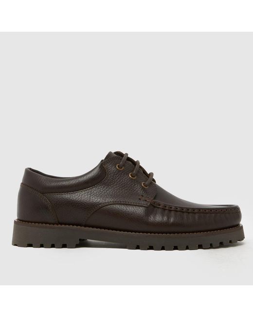 Schuh Brown Penn Leather Boat Shoes for men