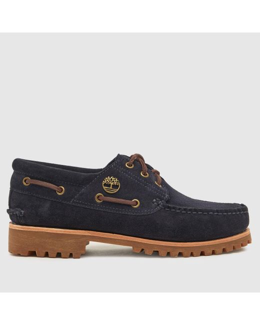 Timberland Blue Authentic Handsewn Boat Shoes In for men