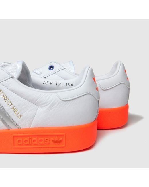 Adidas White & Orange Forest Hills Trainers for men