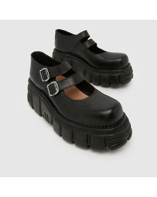 New Rock Black Mary Jane Flat Shoes