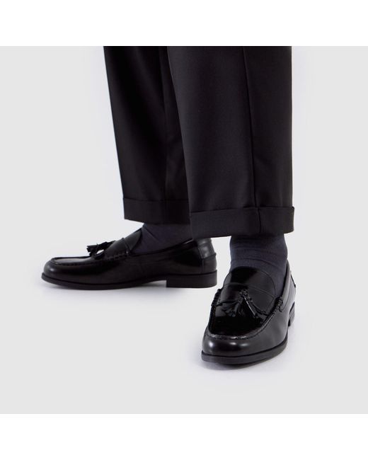 Schuh Black Ryder Leather Loafer Shoes for men
