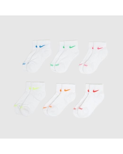 Nike White Everyday Ankle Socks 6 Pk