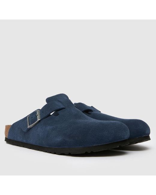 Birkenstock Blue Boston Soft Footbed Clog Sandals for men