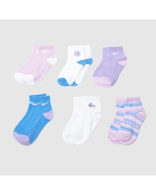 Nike Blue Kids Sunny Swoosh Socks 6 Pack