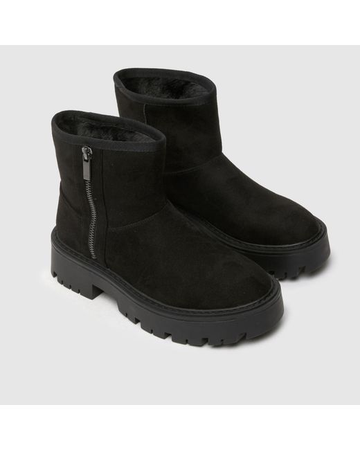 Schuh Black Carman Faux Furlined Boots