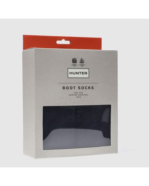 Hunter Black Fleece Welly Socks for men