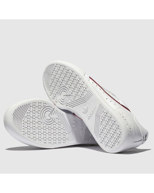adidas white & red continental 80 trainers