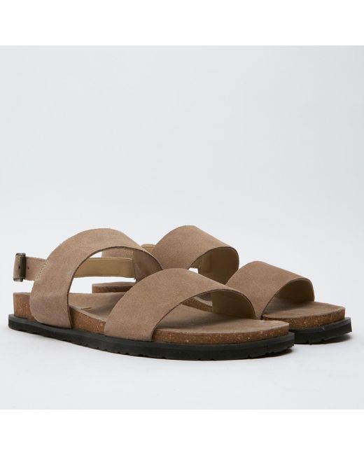 Schuh Brown Sol Footbed Sandals for men