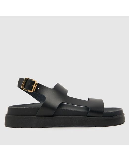 Schuh Black Ladies Tasmin Chunky Leather Sandals