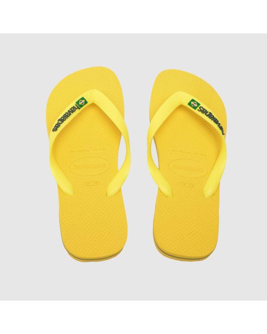 Havaianas Yellow Brasil Logo Sandals In