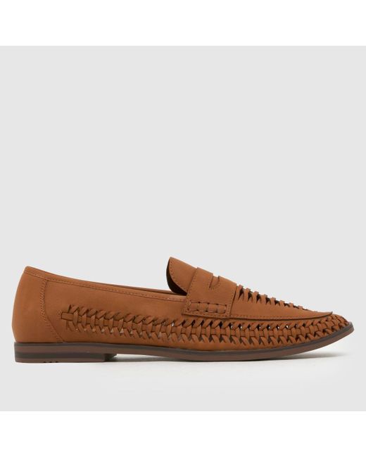 Schuh Brown Reem Woven Loafer Shoes for men
