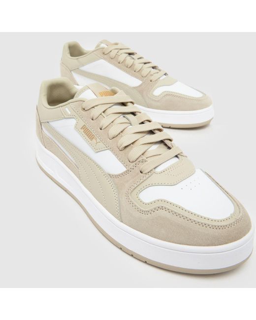White PU Court Trainers