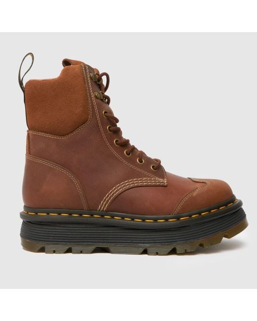 Dr. Martens Brown Zebzag 8 Tie Boots