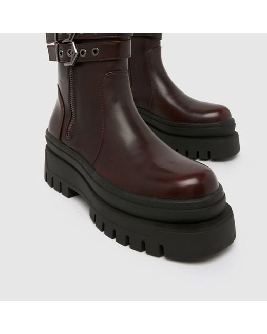 SIMMI Brown Riyad Chunky Buckle Boots