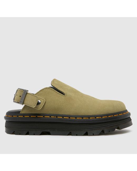 Dr. Martens Green Zebzag Mule Sandals In