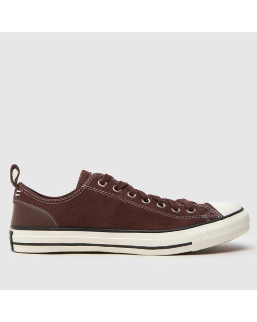 Converse Brown Wide Fit All Star Ox Wide Trainers In for men