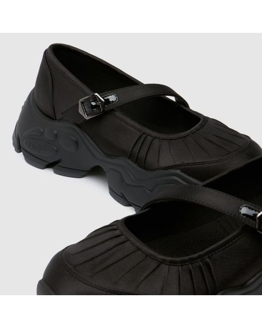 Buffalo Black Binary Ballet Flat Shoes In