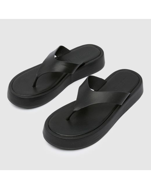 Schuh Black Tabitha Toe Thong Sandals In