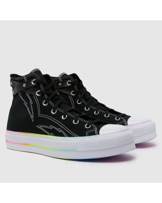 Converse Black All Star Lift Hi Pride Trainers In for men