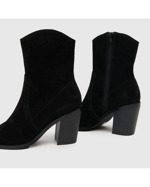 Schuh Black Angelo Suede Western Boots In