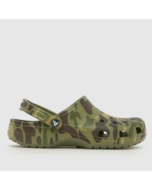 CROCSTM Green Classic Duck Camo Clog Sandals for men