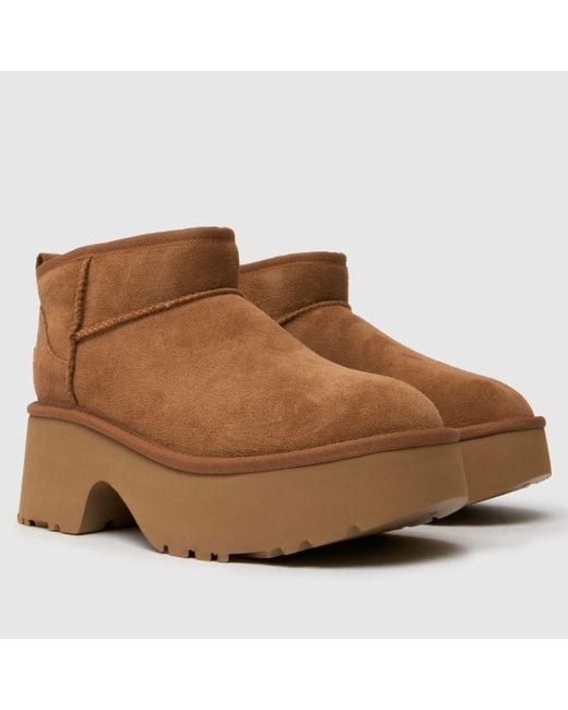 Ugg Brown Classic Ultra Mini New Heights Boots In