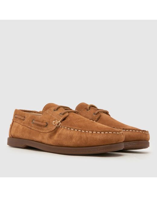 Schuh Brown Patient Suede Boat Shoes for men