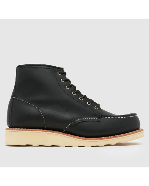 Red Wing Black 6 Inch Classic Moc Toe Boots