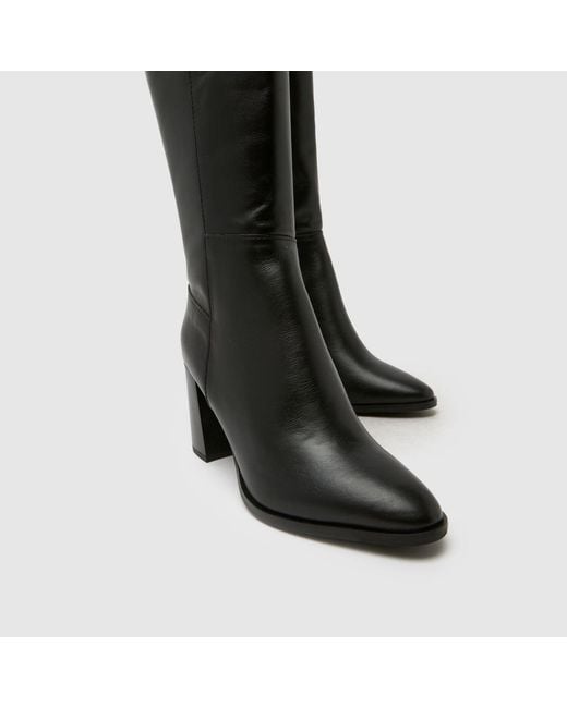 Schuh Black Dami Leather Knee Boots