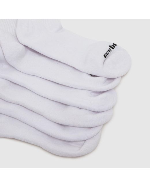 New Balance White Everyday Midcalf Socks 6 Pack