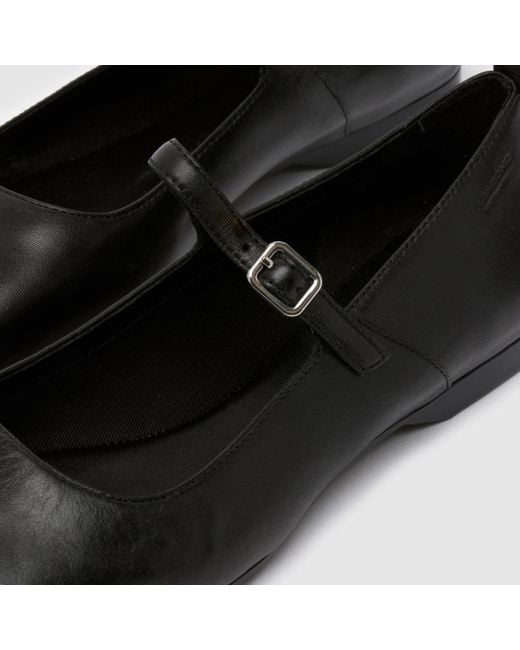 Vagabond Black Delia Mary Jane Ballet Flat Shoes In