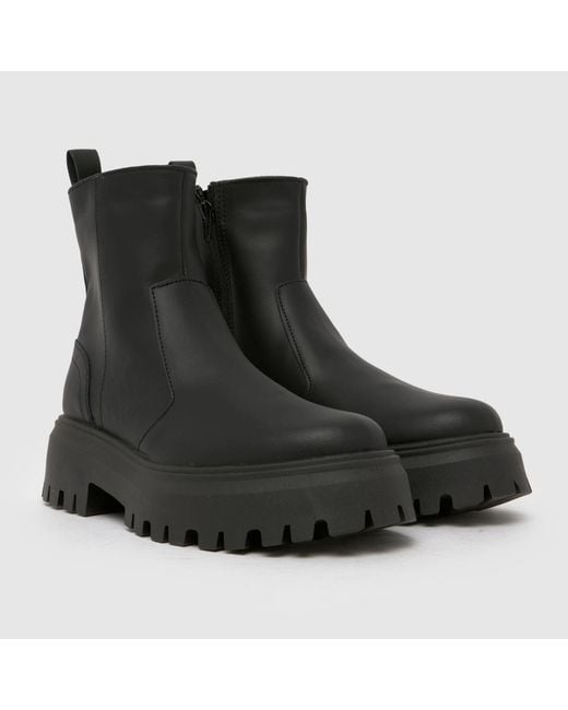 Schuh Black Ander Leather Chunky Boots