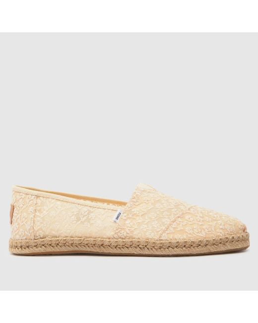 TOMS Natural Alpargata Floral Lace Flat Shoes