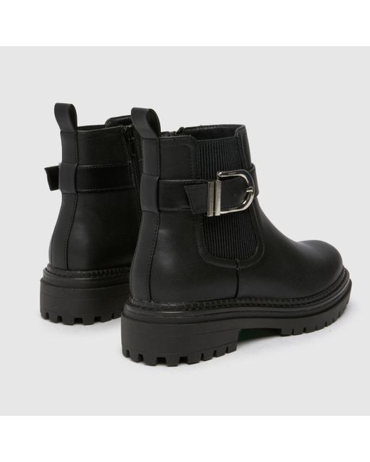 Schuh Black Amari Chunky Buckle Boots In