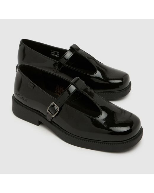 Kickers Black Maisey T Bar Flats