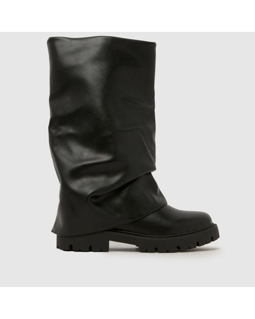 Schuh Black Dartford Ruched Skirt Boot Boots