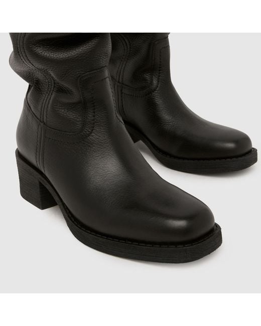 Schuh Black Dakota Slouch Leather Boots