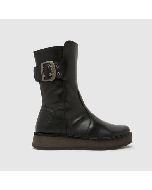 Fly London Black Razy Calf Boots