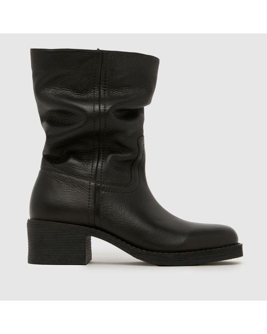 Schuh Black Dakota Slouch Leather Boots