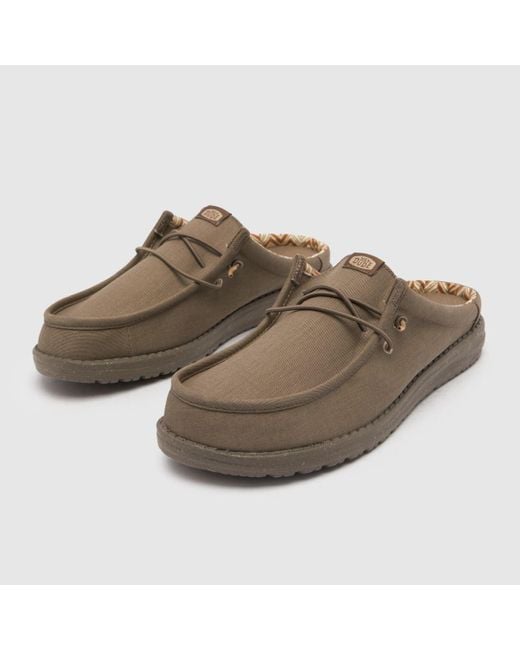 Hey Dude Brown Heydude Wally Slip Trainers In for men