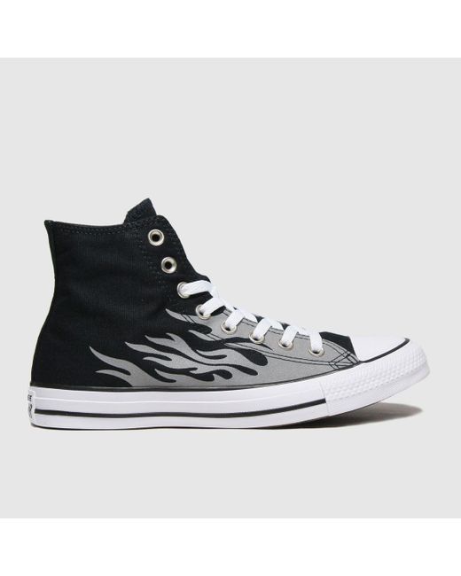 Converse Gray Black & Grey Reflective Flame Hi Trainers for men