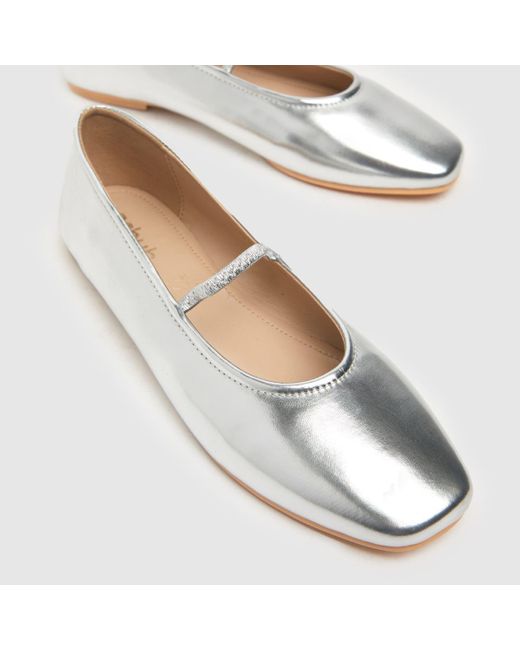 Schuh White Louella Mary Jane Ballerina Flat Shoes In