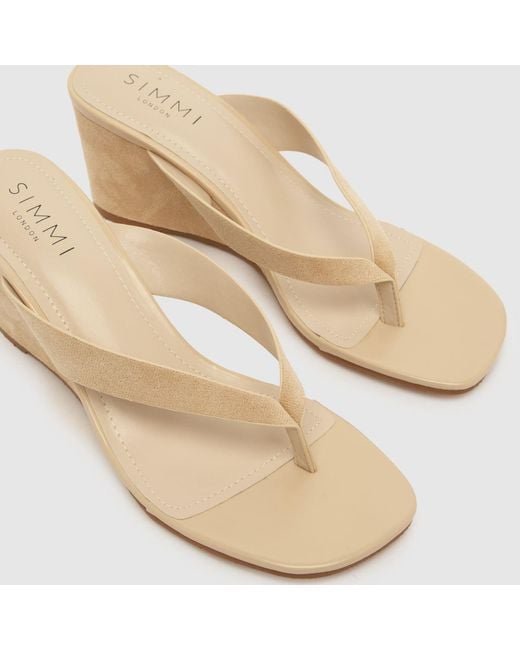 SIMMI Natural Jules Wedge High Heels