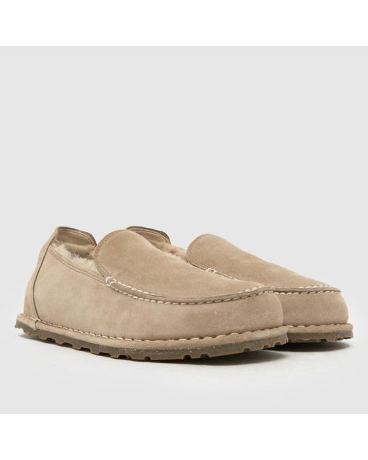 Birkenstock Natural Utti Shearling Flat Shoes