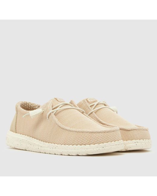 HeyDude Natural Wendy Stretch Sox Trainers