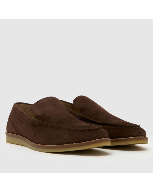 Schuh Brown Risk Suede Loafer Shoes for men