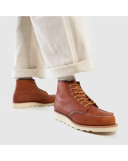 Red Wing Brown 6 Inch Moc Toe Boots